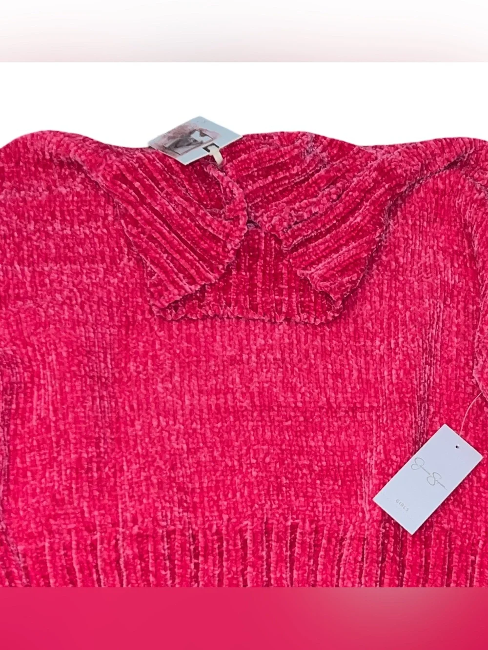 Jessica Simpson Girls Size 12 (XL) Sweater Hot Pink Chenille NWT